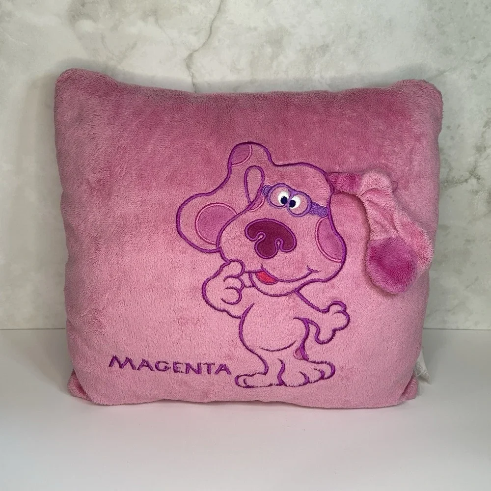 RARE Vintage Blues Clues Magenta Pink Plush Throw‎ Pillow Small 11